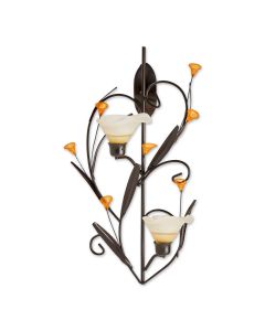 AMBER LILIES CANDLE WALL SCONCE
